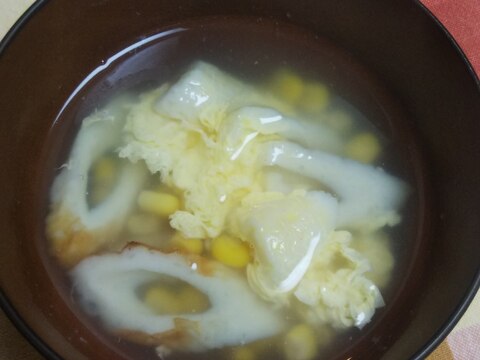 優しい☆ちくわとコーンの卵スープ